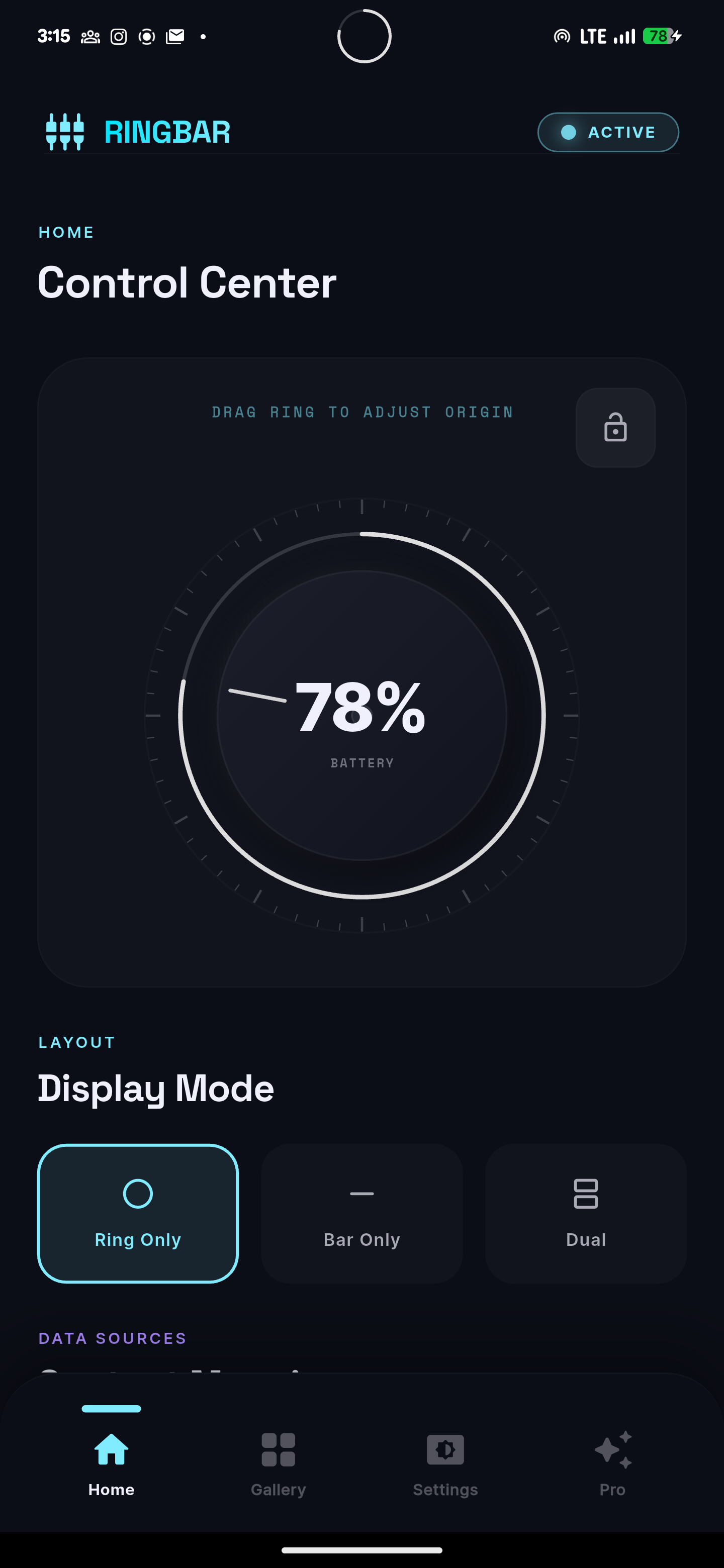 RingBar screenshot