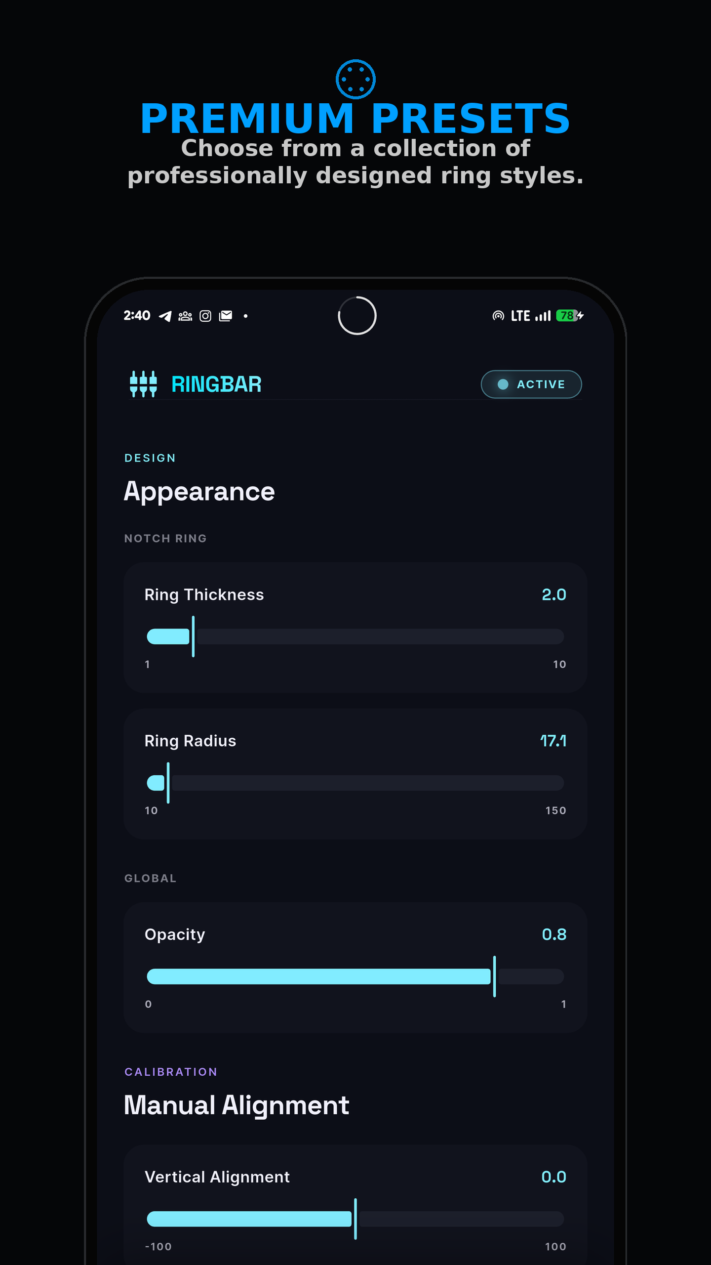 RingBar screenshot